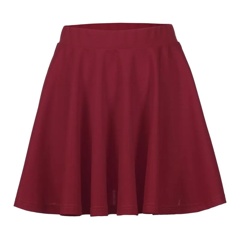 Skirts Pure Color Elastic Sexy Women's Skirt, Flared Pleated Ladies Mini Versatile And Comfortable Casual Girl Skirt#g30