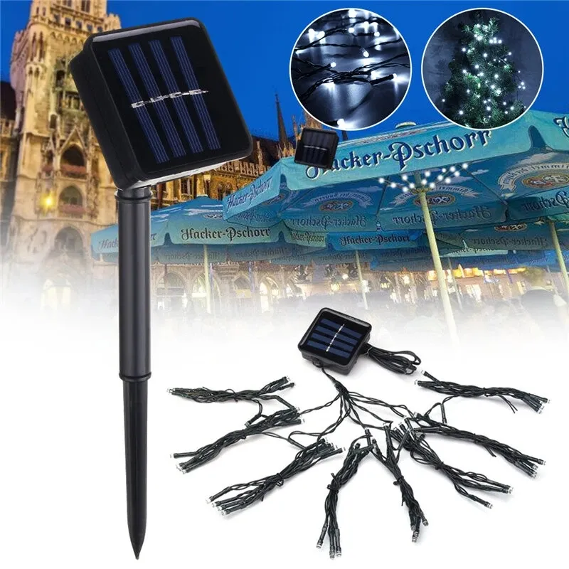 Solar Powered 72LED Patio Umbrella String Light Due modalità Lampada da fata festiva per esterni impermeabile