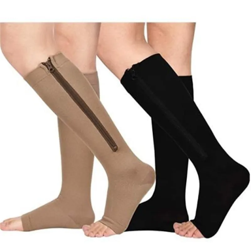 1Pairs Sports Skarpety Kompresyjne Skarpety Zipper Skarpety Odpowiednie dla Mężczyzn i Kobiet Running Sports Travel Compression Socks 1221 Z2