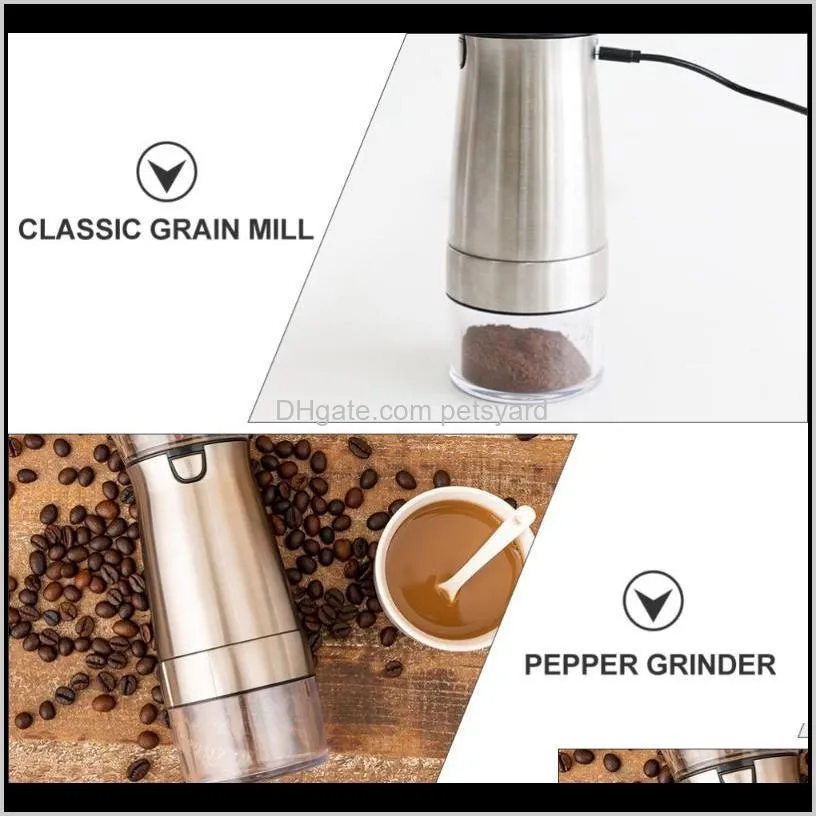 1pc portable coffee beans grinder electric machine usb pepper manual grinders