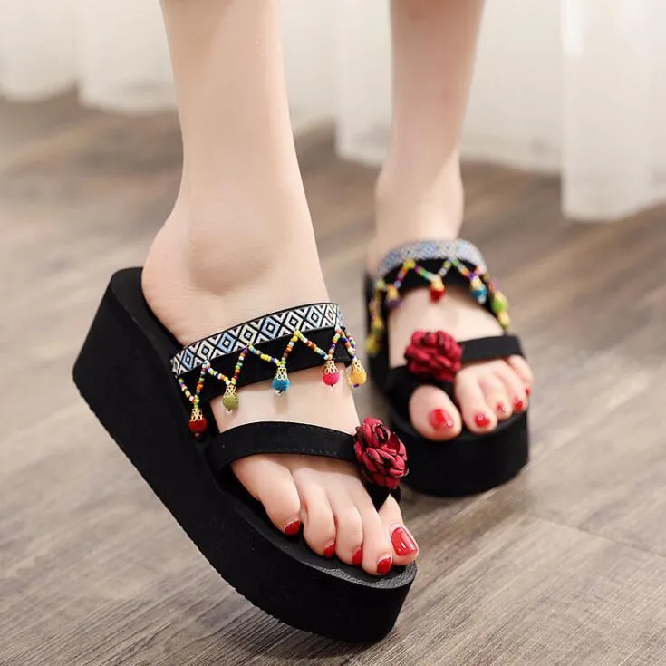 National Style Wedge Heel Princess Slippers For Women Waterproof Summer  Flip Flops, Casual Shoes, Taiwan Sexy Lady Sandals From Madebag, $15.68