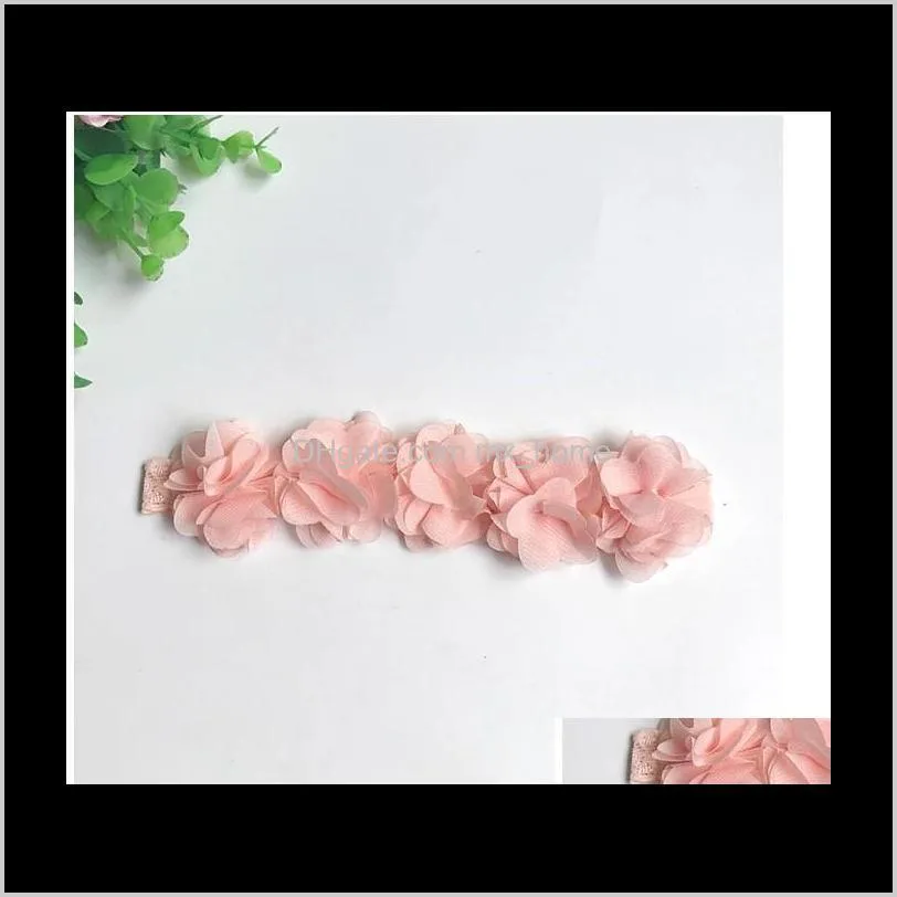 new korean style baby girl five flowers hair bands girls pink headbands children headwear fashion kids headdress hair accessories