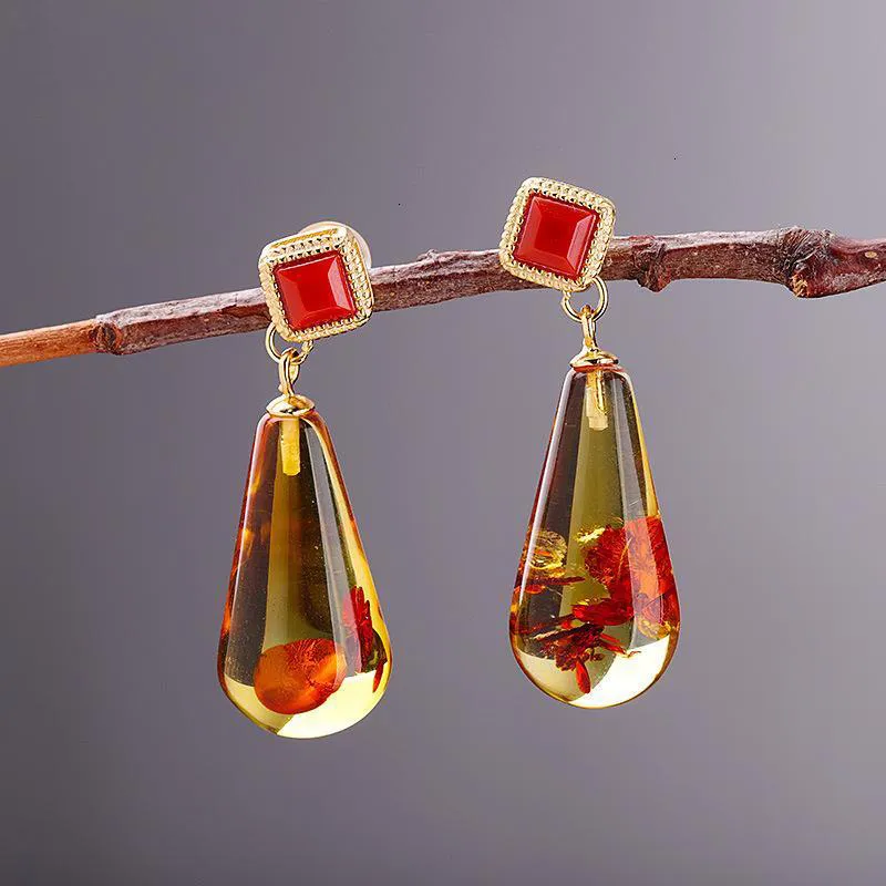 Boucles d'oreilles en argent Sterling, Agate rouge et ambre, Design Original, Vintage, pierres précieuses, bijoux fins, cadeau de fête de mariage pour femmes
