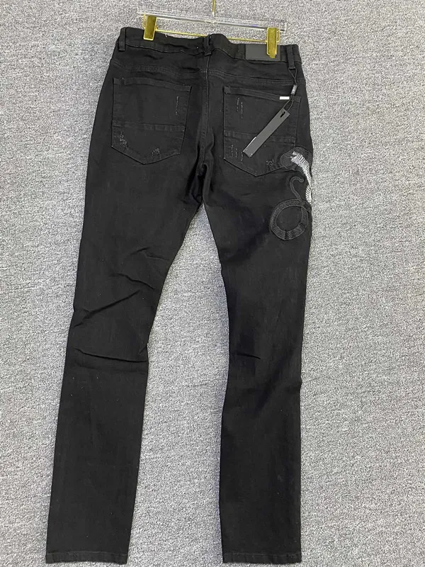 Классическая джинсовая джинсы с линией в стиле 21ss Men Men Men Men Fit Biker Ripper Zipper