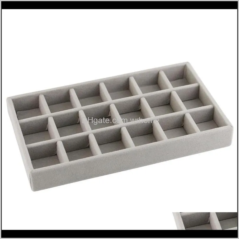 fashion portable velvet jewelry ring display organizer box tray holder earring storage case showcase boxes & bins