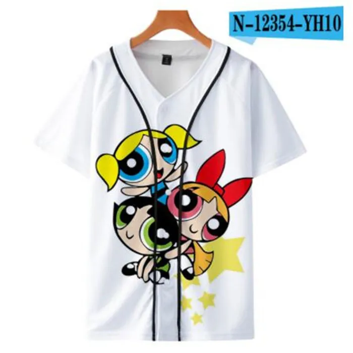 Man Zomer Goedkope Tshirt Honkbal Jersey Anime 3D Gedrukt Ademend T-shirt Hip Hop Kleding Groothandel 054