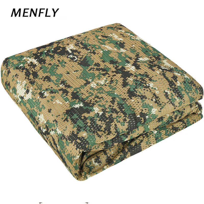 Menfly Woodland Digital 1,5 m bred campingjaktmask täcker tygjakt för tält Andlig dold kroppskåpa Camouflage Net Y0706