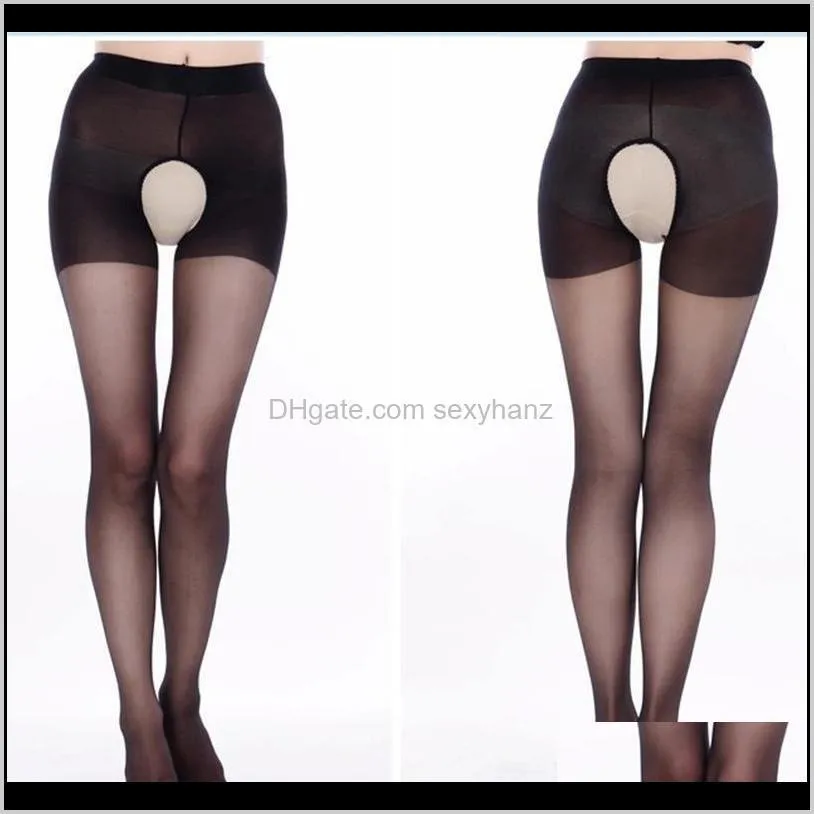 women pantyhose open crotch sexy thin super elastic silk seamless crotchless transparent hosiery stocking socks
