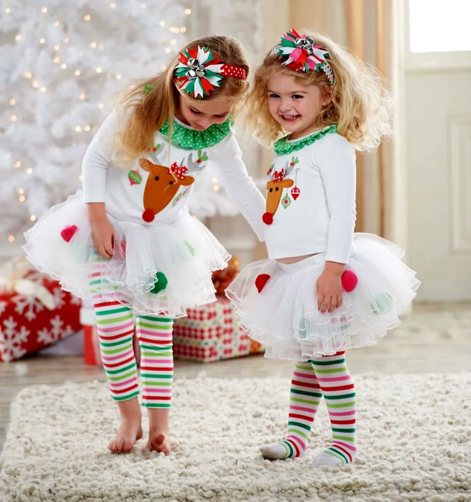 Girls abnoxious Reindeer Christmas Tutu Dress