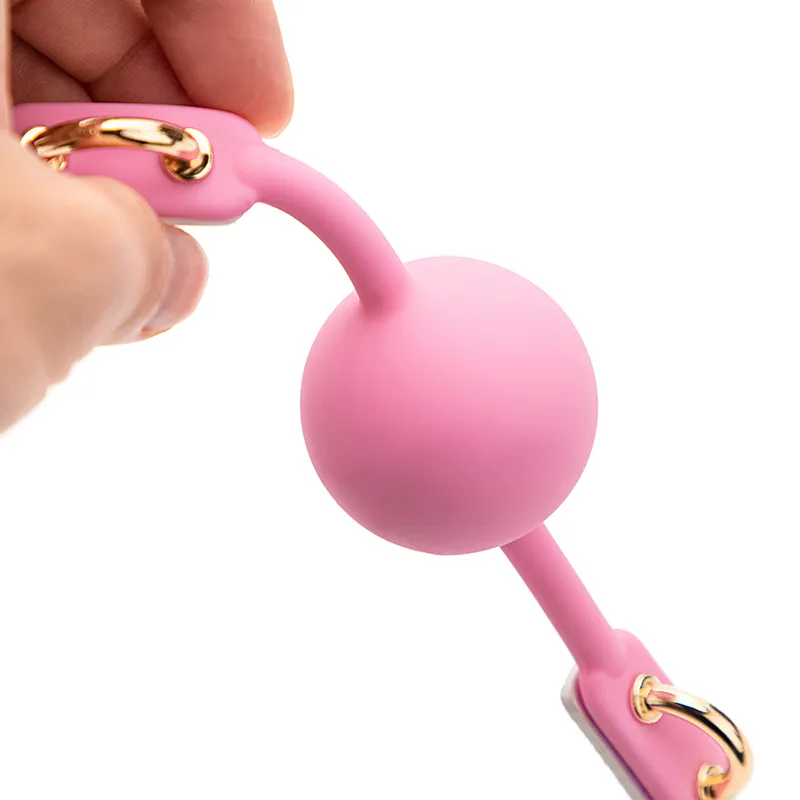 Soft Silicone Ball Gag Oral Fixation Bondage Bouche Gag Bouche Fabriqué PU Cuir Sexe Jouets Sexe Pour Couples Jeux de Jeux AdulteFactory Direct