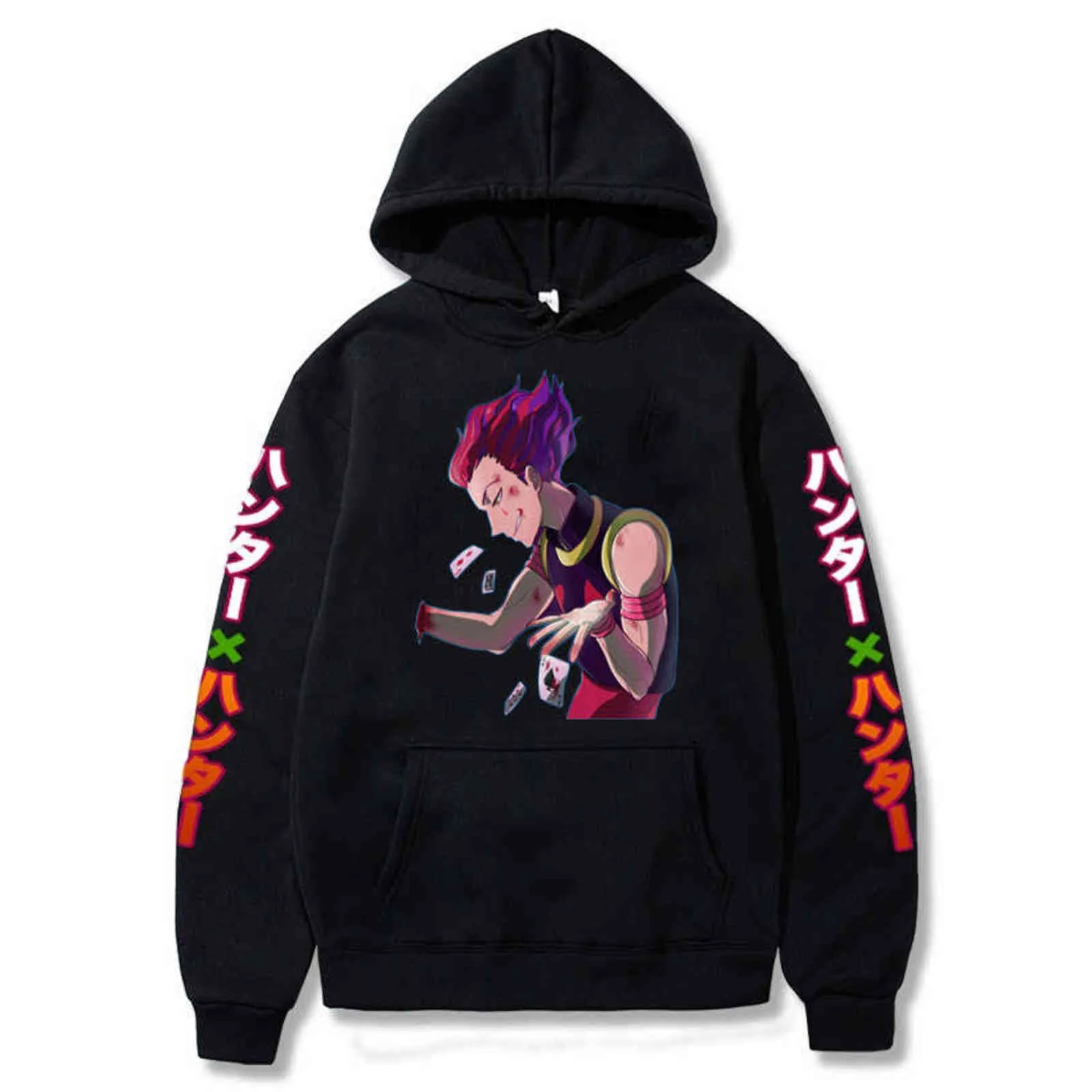 2021 Hot Anime Hisoka Morow Hoodie Graphique Hunter X Hunter Cosplay Sweat pour Hommes Femmes Tops Unisexe Pull Y211118