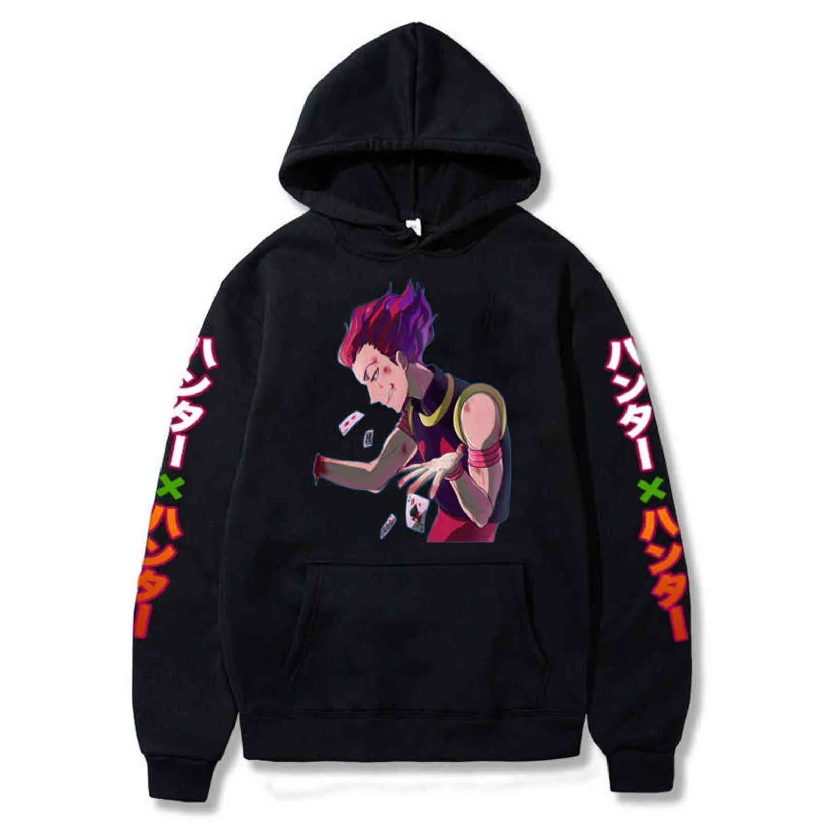 2021 seksowne Anime Hisoka Morow bluza z kapturem graficzny Hunter X Hunter Cosplay bluza dla kobiet mężczyzn topy sweter unisex Y211118