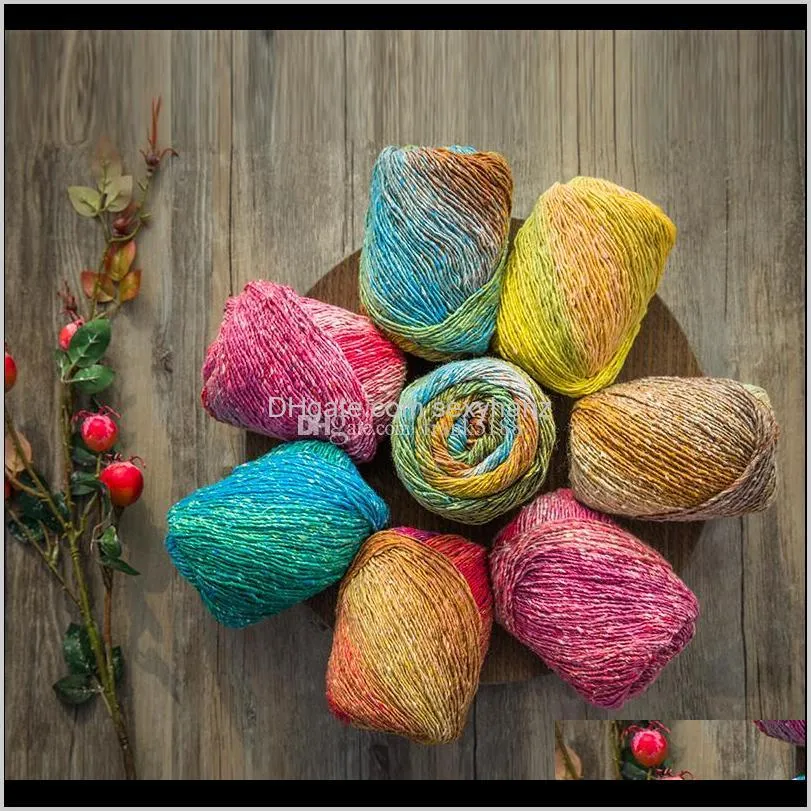 200g/lot new high quality space dye yarn for knitting fancy yarn crochet thread for scarf nice colors handwork crafts