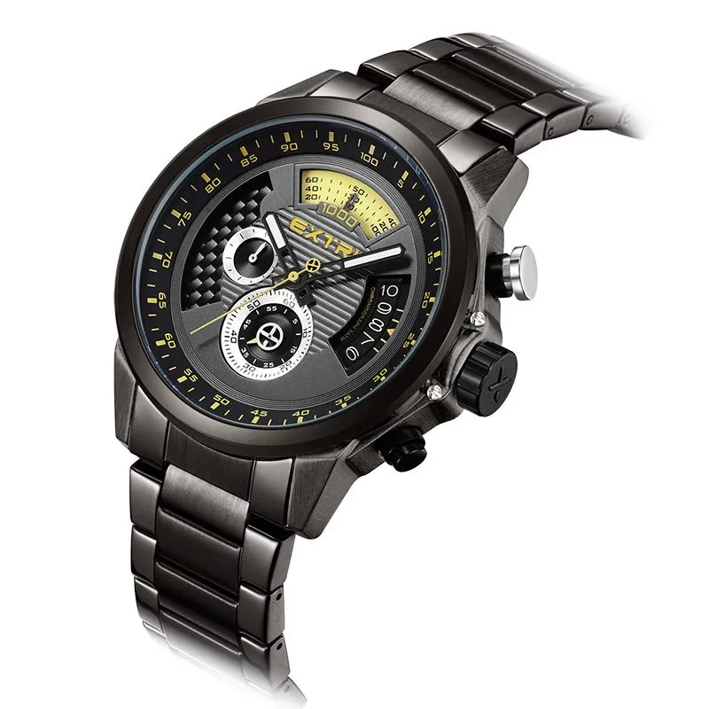 Wristwatches Relogio Masculino Sport Chronograph Mens Zegarki Top Steel Quartz Clock Wodoodporna Big Dial Oglądaj mężczyzn QW041