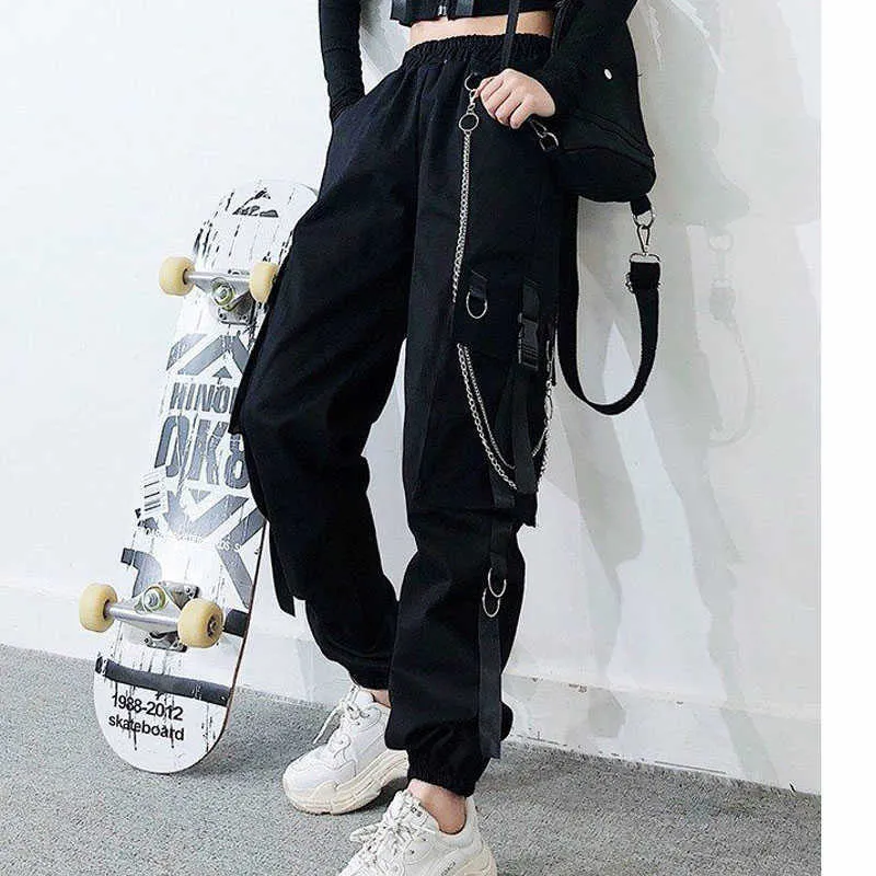 Loose Cargo Pants For Women Elastic Waist, Ankle Length, Streetwear,  Jogging, Sport Ladies Cargo Trousers Primark Plus Szie Casual Pant 211006  From Kong01, $18.99