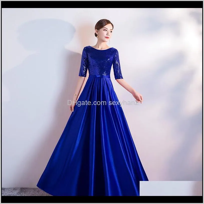 chorus performance dress 2020 new winter slim fit adult graduation party evening dress