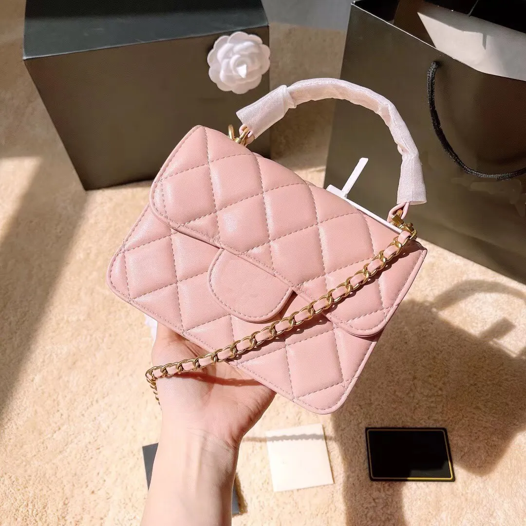Brand design luxury women small tote bags lamb leather crossbody gold chain wallet classic fashion handbags