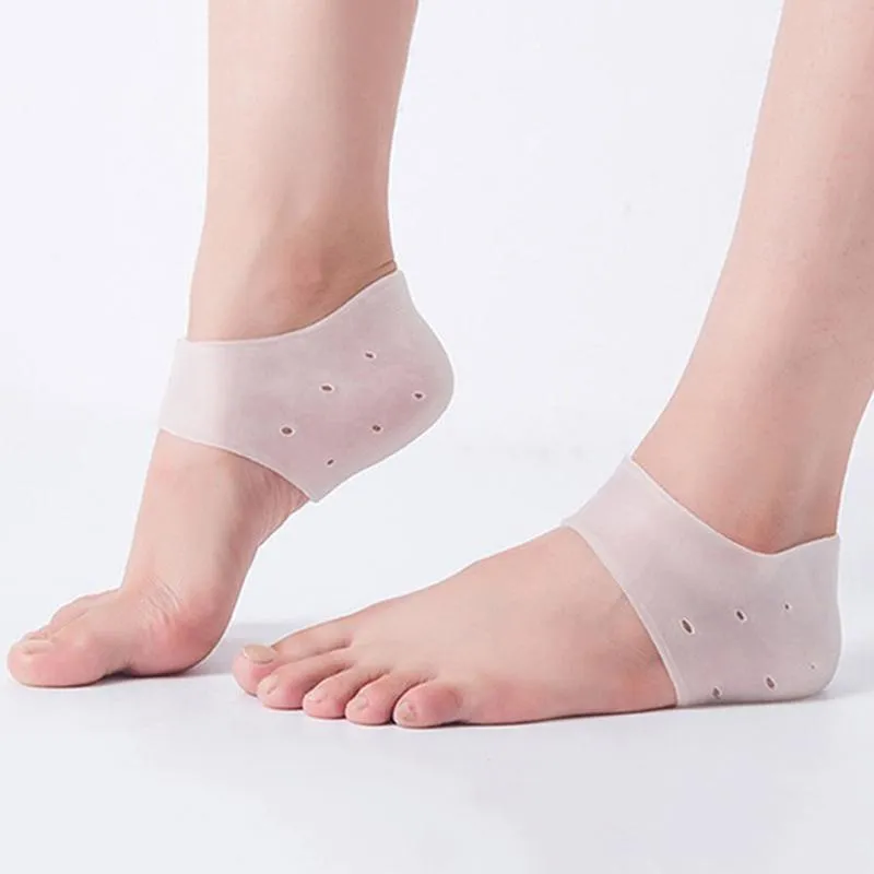 Apoio ao tornozelo 1 par respirável Silicone Calcon Socks Protetor Proteção Ballet Sapato High Saltos Rachados Gel Care Tool