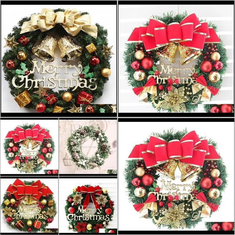 30cm christmas wreath door hanging christmas decorations simulation flowers window props background christmas tree accessories 201128