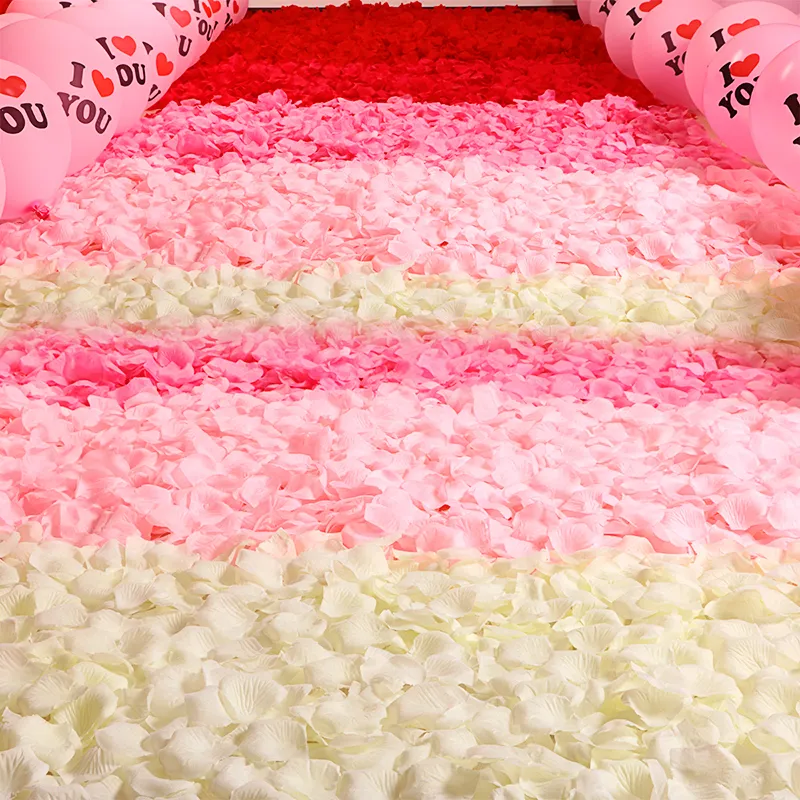 Pétales de roses artificielles en soie, 7000 pièces, fleurs pour décoration de mariage, accessoires de bricolage, fournitures d'anniversaire, de saint-valentin
