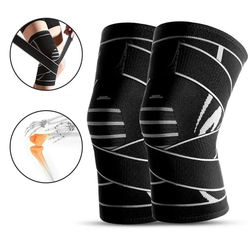 Elleboog Kniebeschermers Basketbal Brace Knieschijf Ondersteuning Riem Rodilleras Sport Elastische Kneepad Running Voor Onder Druk Mannen Fitness 1 PC K