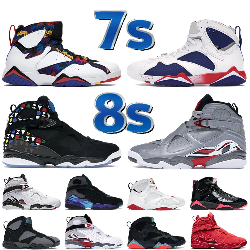 Top 7 7s scarpe da basket Nothing But Net 8 8s Men Quai 54 Tinker Alternate argento riflettente Bordeaux Bunny Barcelona night mens Sneakers