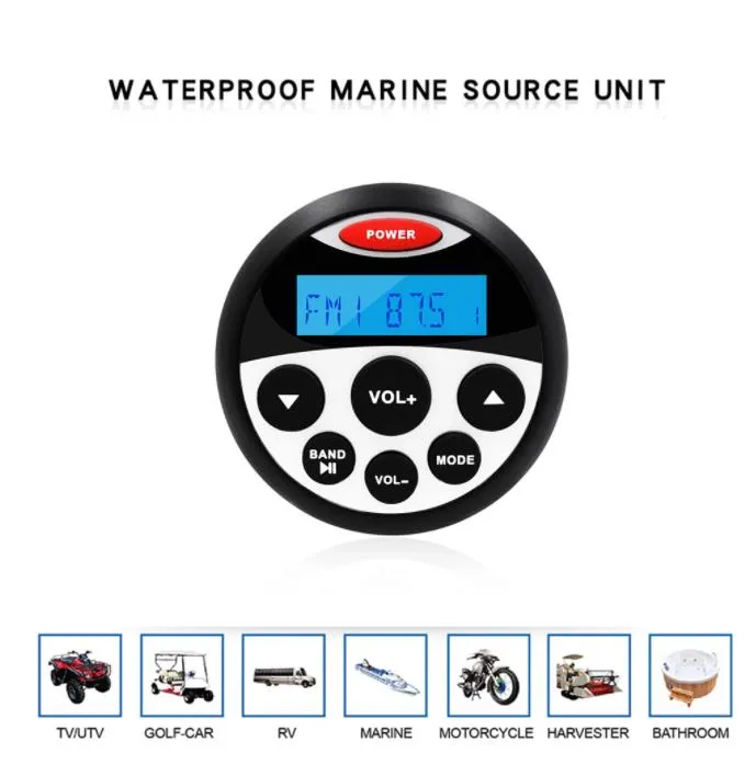 Wasserdichte Marine Stereo Bluetooth Radio Motorrad Audio Boot Auto MP3 Player Auto Sound System FM AM Empfänger Für SPA UTV ATV