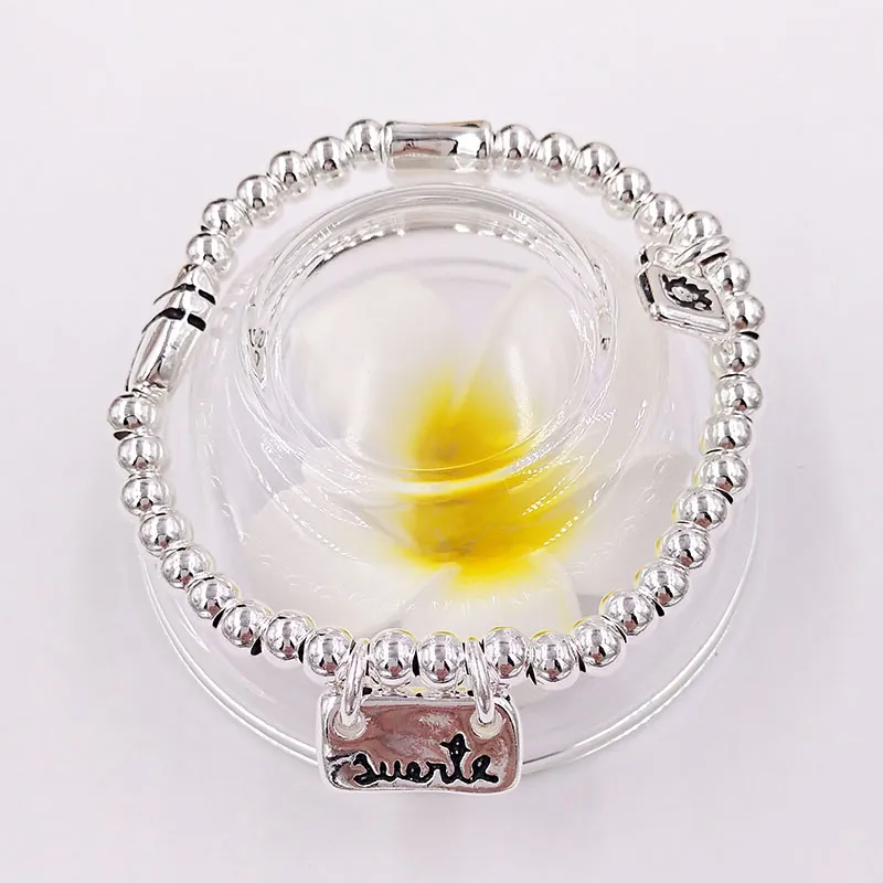 DIY charms evil eye jewelry making supplies UNO de 50 Luck Sterling sier bracelet for women metal bangles hand chain beaded sets b_voghion.com