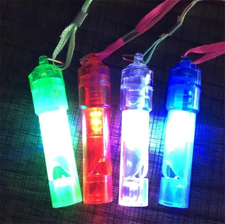 LED Light up Whistle Färgglada Lysande Buller Maker Kids Leksaker Birthday Party Novelty Props Christmas Party Supplies ZC771