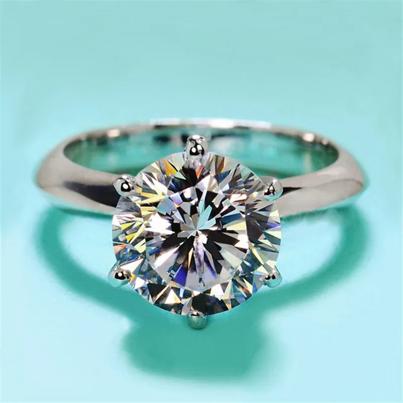 Ring Classical Six Claw Wedding Połącz Pierścień Luksusowy biżuteria Rea
