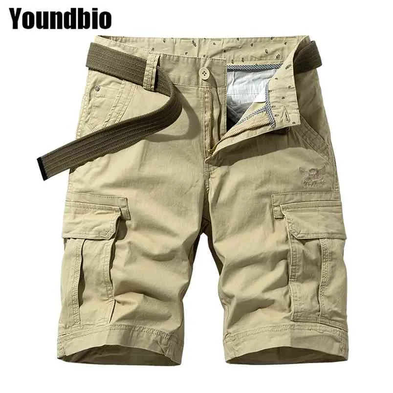 Pantalones cortos de estilo Safari para hombre de tendencia de verano, pantalones de senderismo duraderos de algodón informales a la moda, holgados de talla grande 6XL 210629