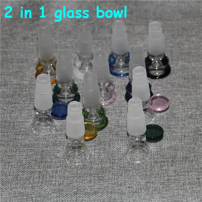 Hookahs 1418mm 2 in 1 Roken Heady Glass Bowl Mannelijke Joint voor Bubbler Bongs Ash Catcher Bong Water Pipe Dabber Tools