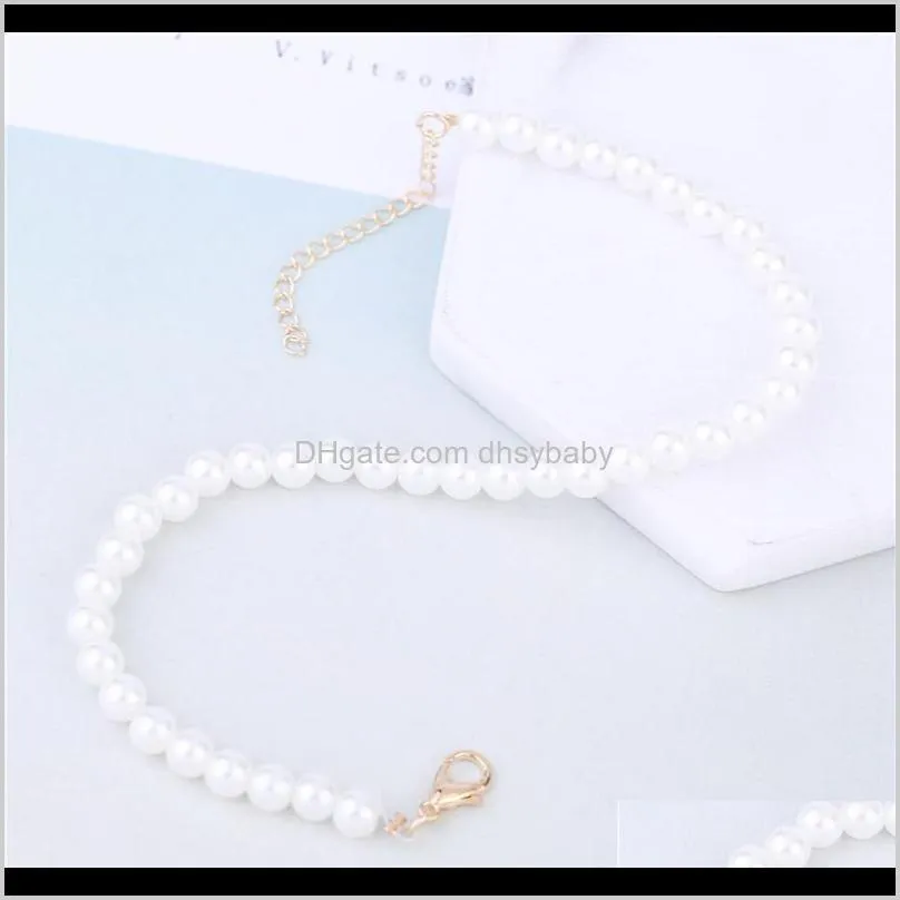 hot selling wild beaded pearl fashion su stretch anklet female summer