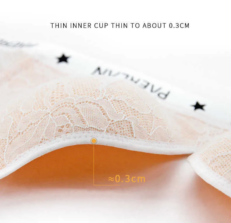 PAERLAN Wire Free Non Sponge Slim Cup Lace Floral Bra Seamless Large Size Large  Breasts Push Up Anti Sag Women Underwear 3/4 Cup 210623 From Dou01, $11.46