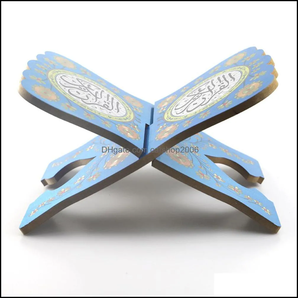 Ramadan Decoration Wooden Eid Islamic Book Shelf Bible Book Stand Holder Decorative Shelf Islamic Gift JK2103KD