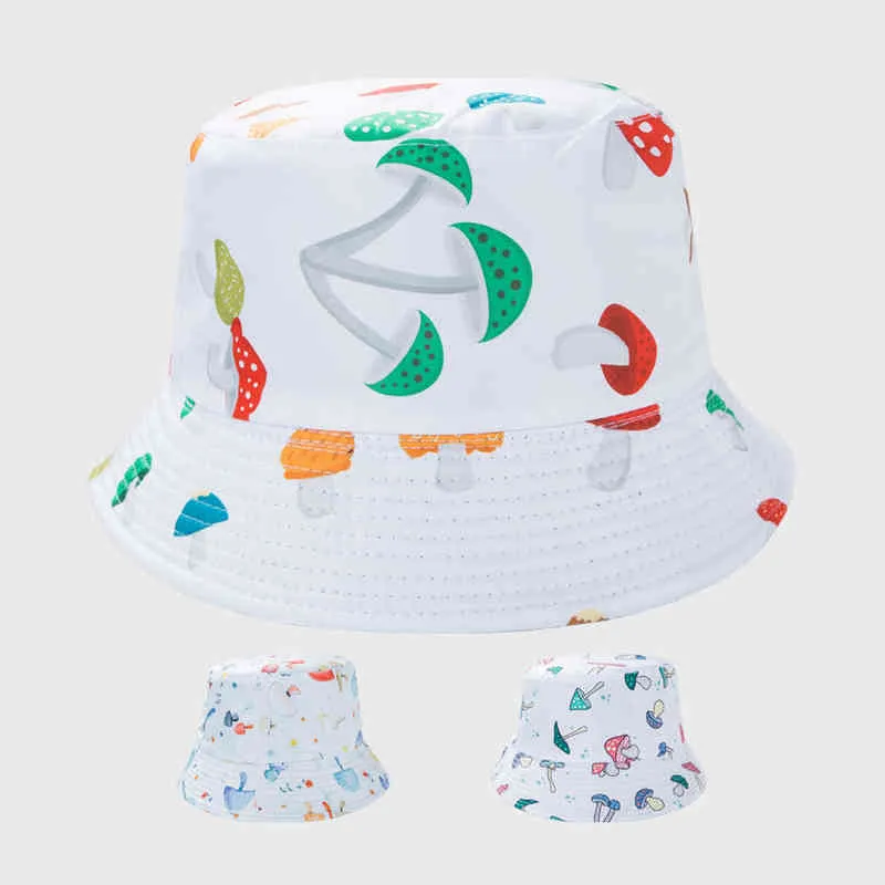Chapeau de seau pour femmes de pêcheur imprimé champignon hommes chapeaux réversibles pour femmes casquette imprimée femme hip hop soleil chapeau de seau pour hommes chapeau G220311