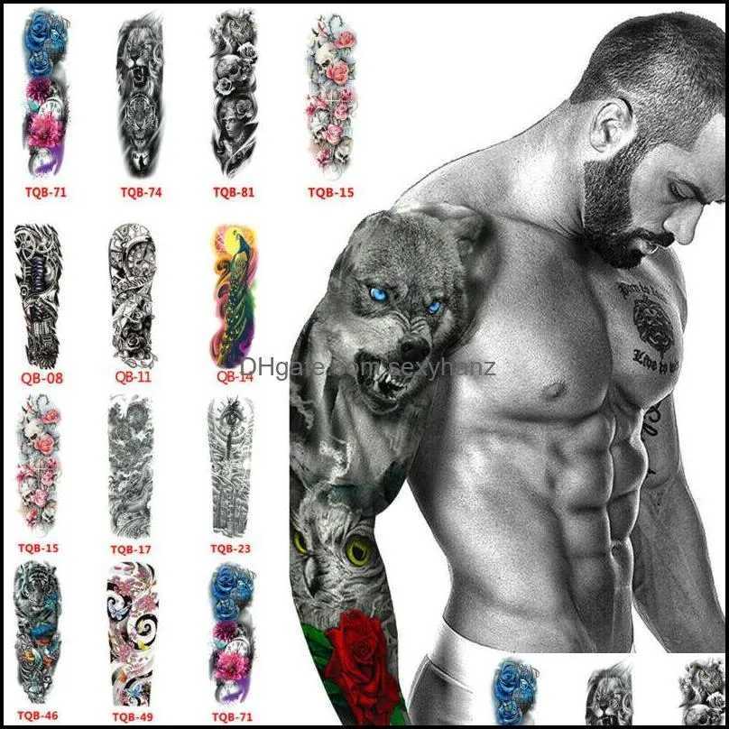 Personality Waterproof Full Arm Temporary Tattoo Stickers Fake Tattoo Sleeve Tattoos For Men Women1