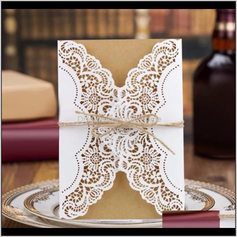 50pcs wedding invitation cards kits with envelopes birthday greeting card thank you card wedding decoration party supplies