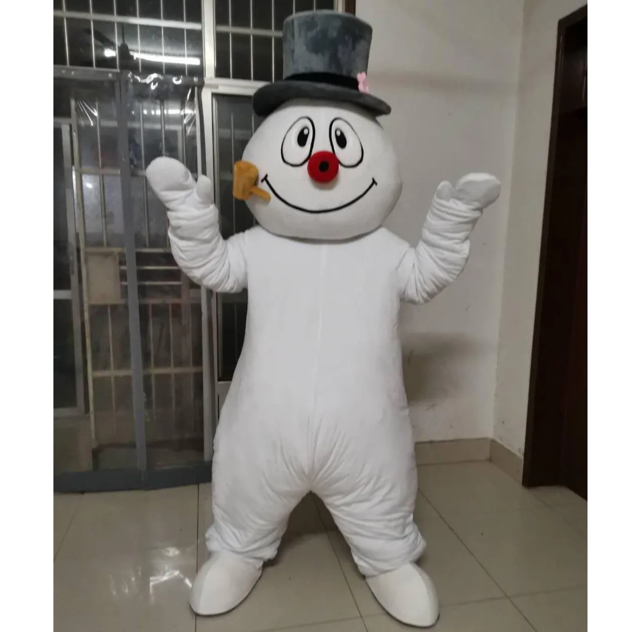 Halloween Snowman Mascot Costume High Quality customize Cartoon White snow men Plush Anime theme character Adult Size Christmas Carnival fancy dress
