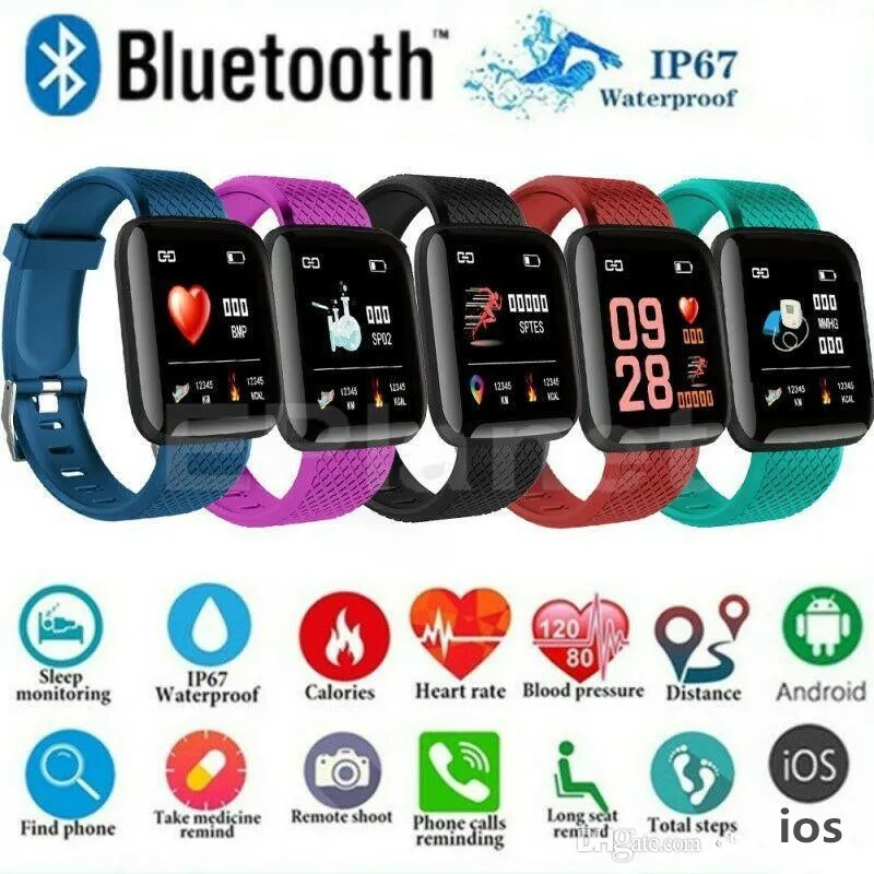 ID 116PLUS Y68 D20 Wristband Smart Bands Браслет Красочный Экран Фитнес-трекер Шагомер Сердечное Давление Монитор здоровья Д13