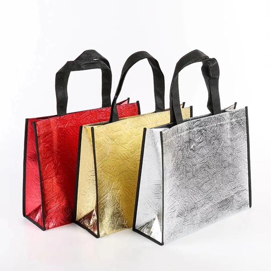 Reusable Women Shopping Bag Large Capacity Canvas Gift Wrap Travel Storage Bags Laser Glitter Female Handbag