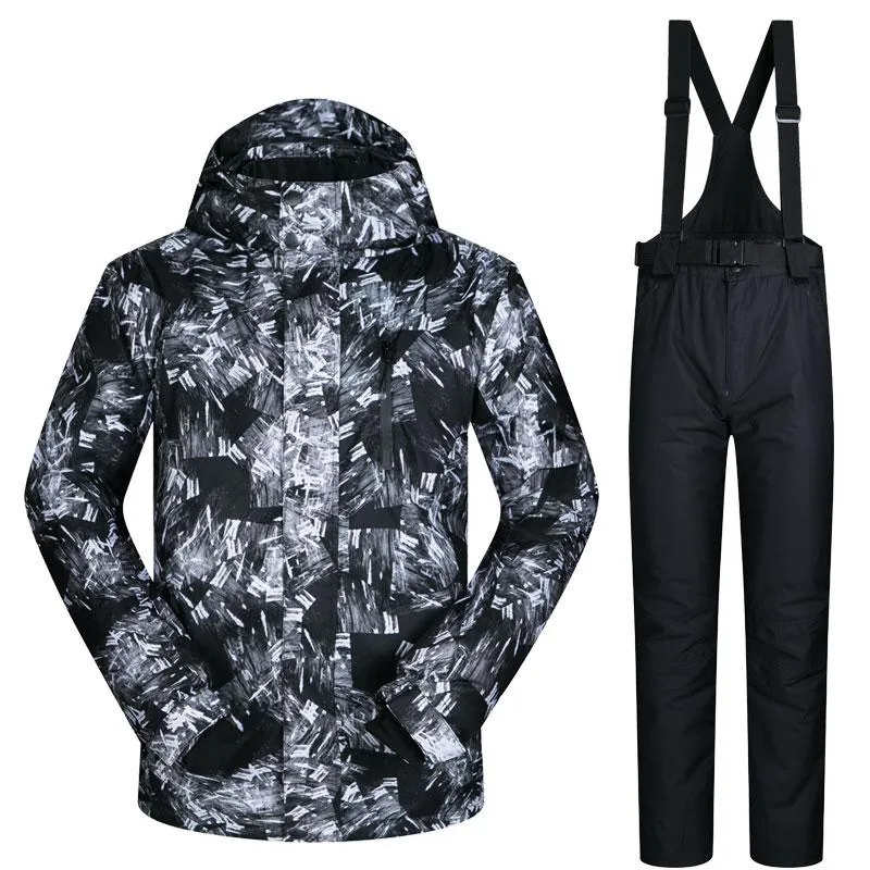 Giacche da sci Tuta da sci da esterno Tuta da sci da uomo antivento impermeabile termica Snowboard Giacca e pantaloni da uomo Abbigliamento da sci