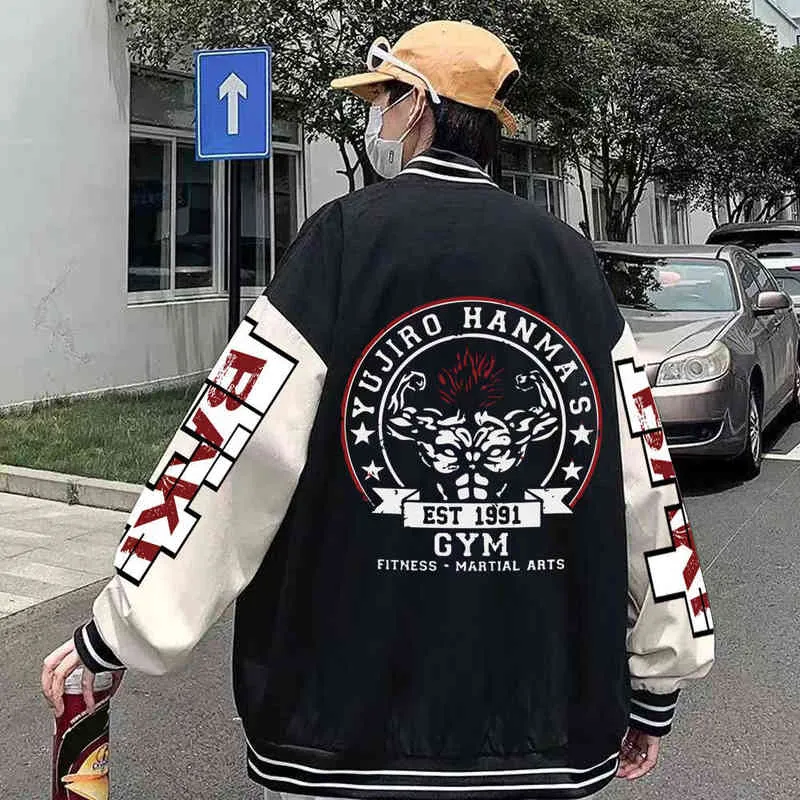 Hot Anime Baki The Grappler Cosplay Hoodie Hanma Hip Hop Jacket For Men 