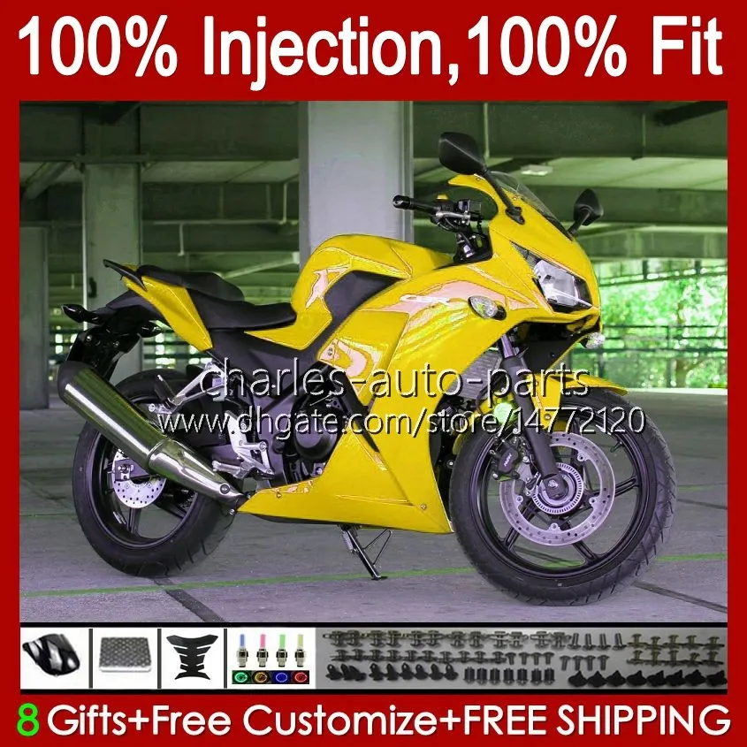 Honda CBR 250R CBR250 250 R CC 11-15 KIT 58NO.123 MC41 CBR-250 CBR250R 250CC 2011 2012 2013 2015 2015 CBR-250R 11 12 13 14 15 사출 금형 페어링 라이트 옐로우