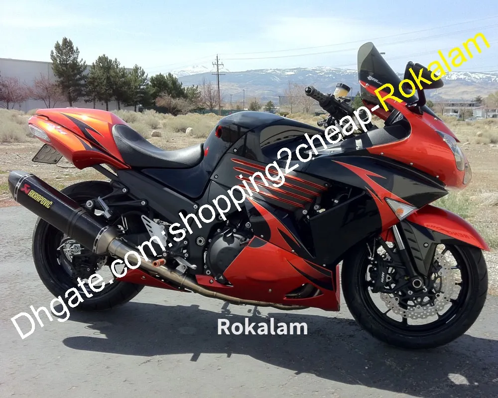 Motorcykel Ninja Red Black ZX-14R för Kawasaki 2006 2007 2008 2009 2010 2011 ZX14R ZX 14R ABS FAIRING KIT (formsprutning)