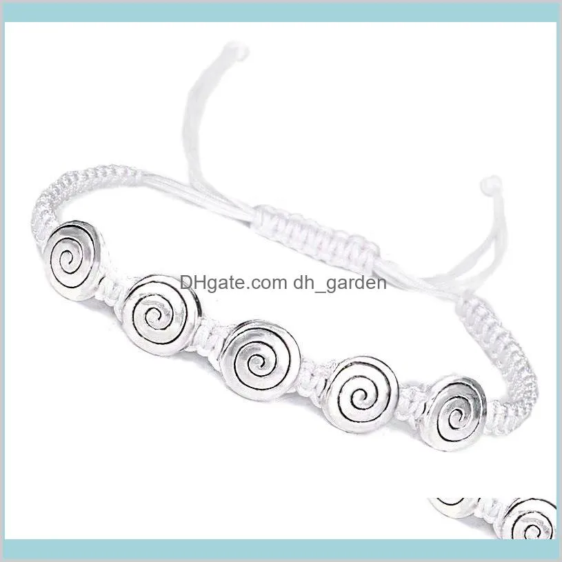 7 styles adjustable handmade black white rope braided bracelet women men elephant palm shell turtle charm bracelet