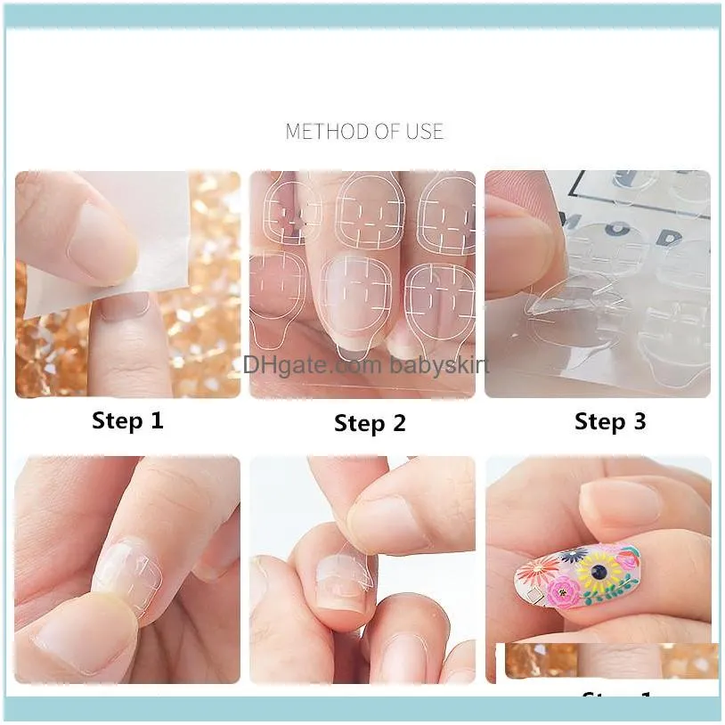 100Sheet Nail Tabs Glue Double Sticker Side Self Flexible Adhesive Stickers On False Art Fingernail Toe Extension Tools1