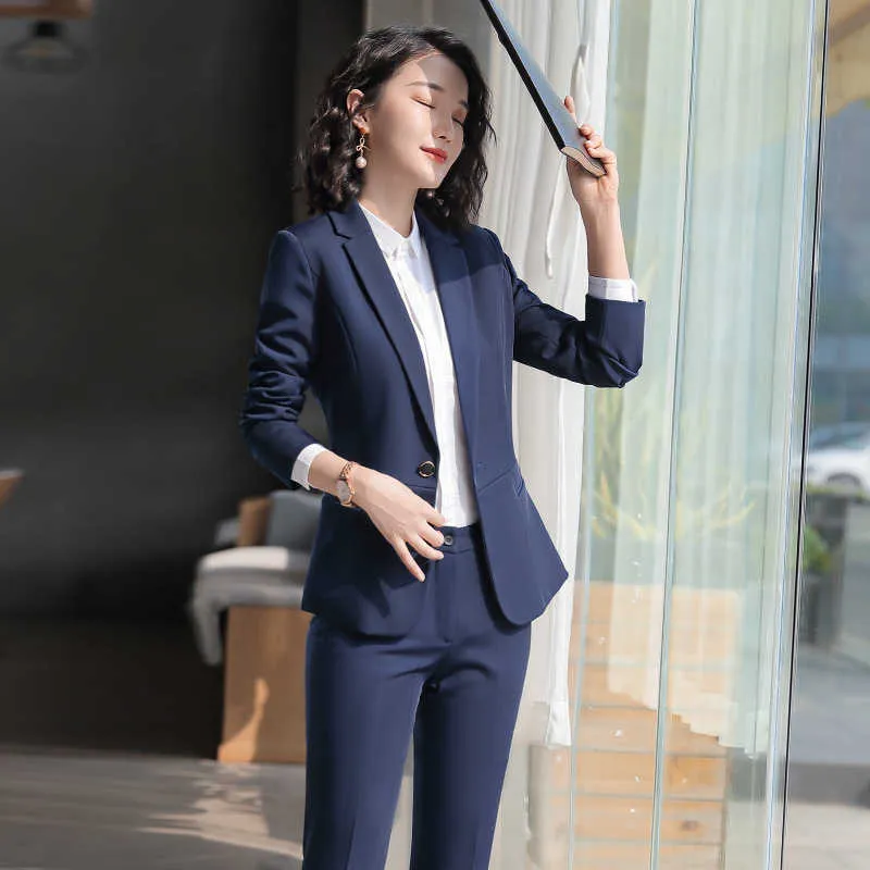 Formal Ladies Pant Suits for Women Work Suits Black Blazer and