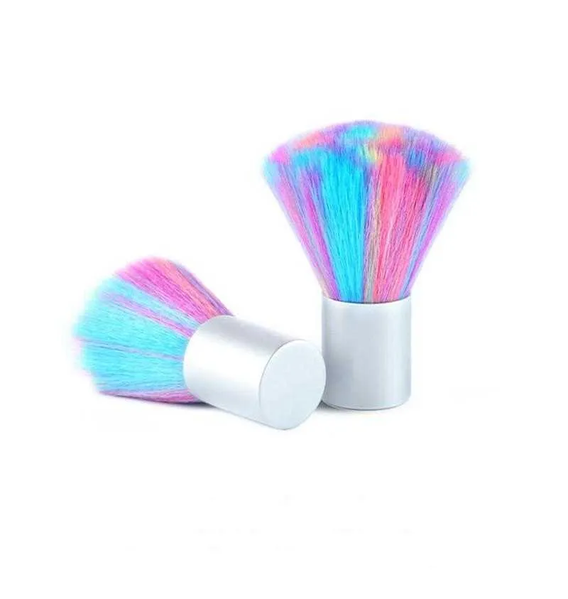 Hot sale Rainbow Soft Nail Art Dust Brush UV Gel Acrylic Powder Dust Remover DIY Beauty Manicure Cleaning Tools Nail Care Salon Tools