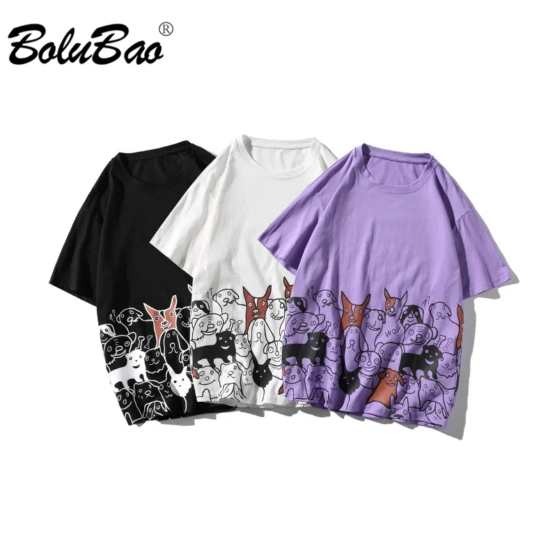 Bolubao Fashion Funny Printed Men's Tshirtc Japan Unisex Bomull Vit Kortärmad T-shirt Män och Kvinnor Toppar 210518